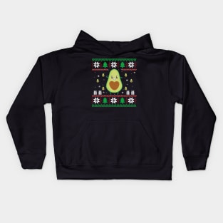 Funny Avocado Ugly Christmas Sweater Vegan Kids Hoodie